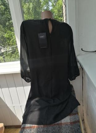 Шикарное чёрное платье туника  с вышивкой бисером10 фото