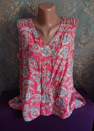 Женская блуза  лен большой размер батал 48/50/52 блузка блузочка майка6 фото
