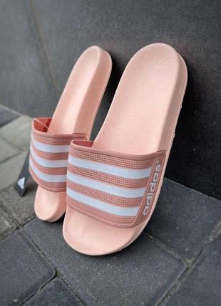 Женские шлепанцы adidas slides pink white / smb