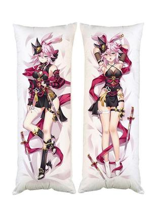 Подушка дакімакура кіана хонкай honkai impact декоративна ростова подушка для обіймання
