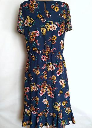 Шифоновое платье laura ashley в винтажном стиле, цветочный принт, анютины глазки, прямое3 фото