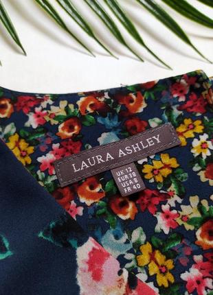 Шифоновое платье laura ashley в винтажном стиле, цветочный принт, анютины глазки, прямое5 фото