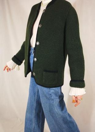 Винтажный австрийский шерстяной жакет (ретро, кофта, свитер, чистая шерсть)7 фото