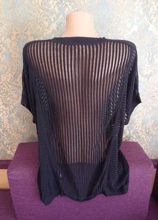 Женская блуза сетка хлопок большой размер батал 50 /52/54 блузка футболка8 фото