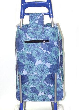 Тачка сумка с колесиками кравчучка 96см mh-1900 синие цветы2 фото