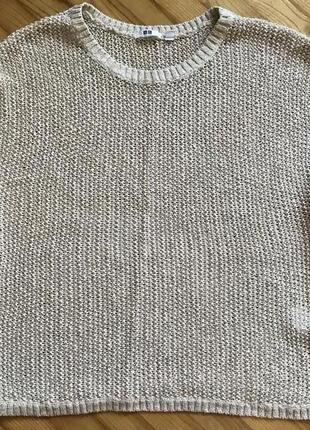 Uniqlo, вязанный джемпер топ, лен/хлопок! р.-l