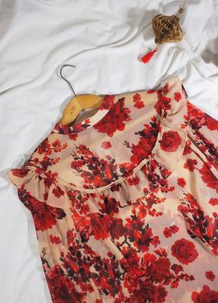 Чувственная шифоновая цветочная блуза 🪷 (в стиле ретро, винтаж)4 фото