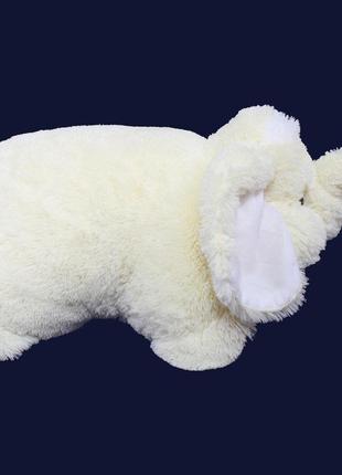 Подушка-іграшка аліна слон 55 см білий4 фото