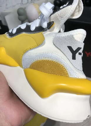 Adidas y-3 kaiwa sneakers yellow/white2 фото