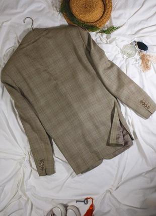 Якісний піджак в клітинку з чистої шерсті atelier torino 🪸10 фото