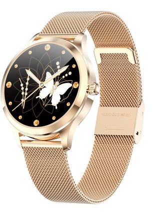 Розумні годинник linwear lw07 metal з вимірюванням пульсу і кисню в крові (золотий)