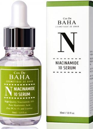 Сироватка з ніацинамідом і цинком cos de baha 10% niacinamide serum zinc with 1% 60 мл