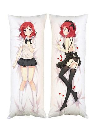 Подушка дакімакура макі нішікіно maki nishikino жива любов love live декоративна ростова подушка для обіймання двостороння