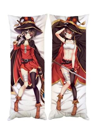 Подушка дакимакура мегумин konosuba декоративная ростовая подушка для обнимания двусторонняя