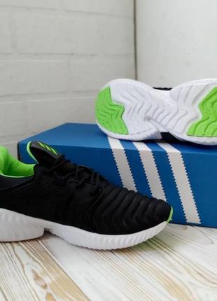 Стильні літні кросівки адідас adidas чорні з салатовим текстиль+сітка осінні,весняні,на осінь,весна,літо9 фото