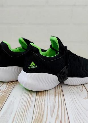 Стильні літні кросівки адідас adidas чорні з салатовим текстиль+сітка осінні,весняні,на осінь,весна,літо5 фото