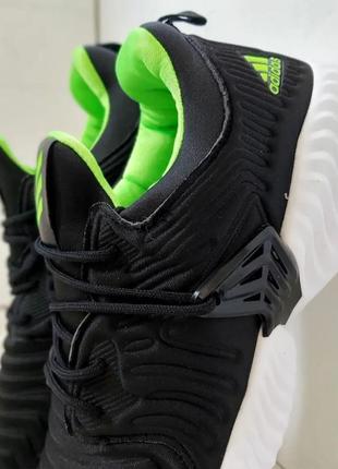 Стильні літні кросівки адідас adidas чорні з салатовим текстиль+сітка осінні,весняні,на осінь,весна,літо8 фото