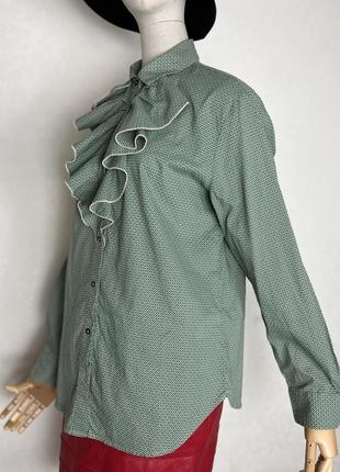 Хлопок100% рубашка из жабо,блуза,рубашка в принт,премиум бренд,united colours of benetton7 фото