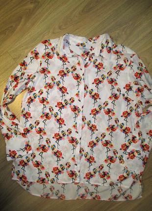 Сорочка в цветочные фламинго размер 18