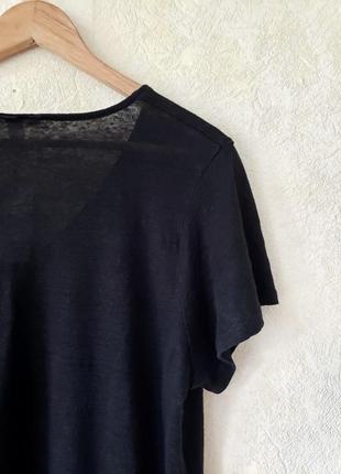 Льняная 100 % лен черная базовая футболка h&amp;m5 фото