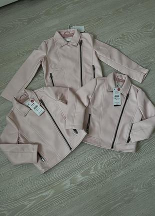 Байкерская розовая куртка для девочки5 фото