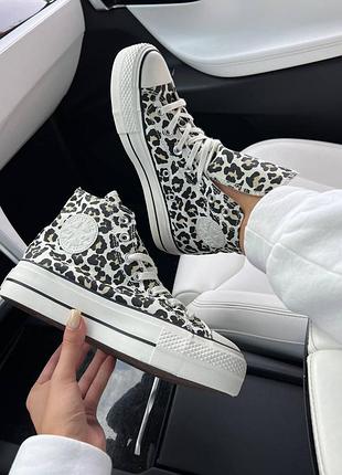 Converse leopard женские кеды