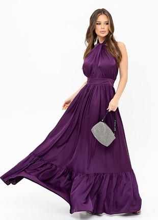 Шовкова довга сукня в підлогу з відкритою спиною
, вечірня сукня