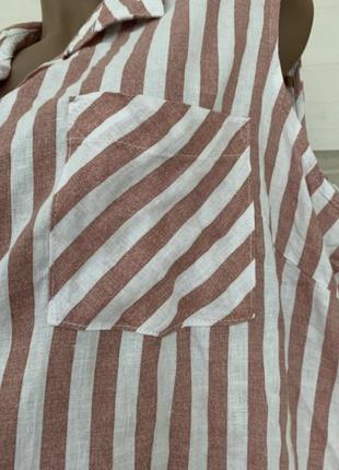 Блуза туніка сорочка у смужку комфорт батал george8 фото