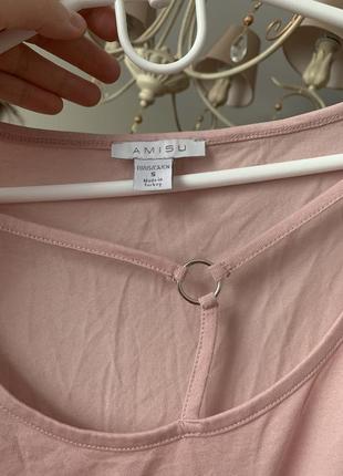 Amisu розово нюдовая футболка l xl размер3 фото