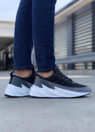 Удобные мужские кроссовки adidas sharks в черном цвете (весна-лето-осень)😍