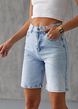 Джинсові шорти мом висока посадка турция