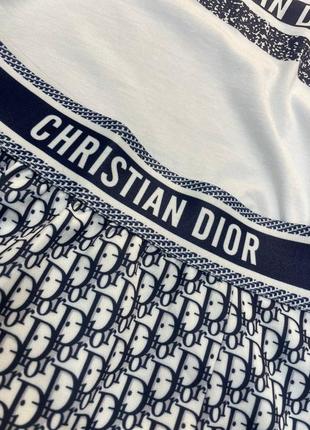 💙есть наложка 💙 lux качество женский  костюм "christian dior"❤️ футболка+юбка4 фото