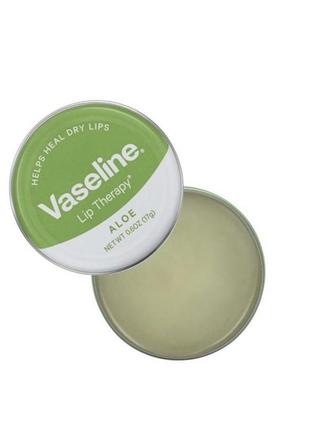 Бальзам для губ vaseline с алое aloe 20 грамм2 фото