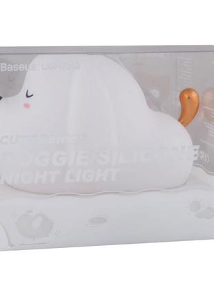 Нічник baseus cute series doggie silicone night light dgam-b колір білий, 022 фото