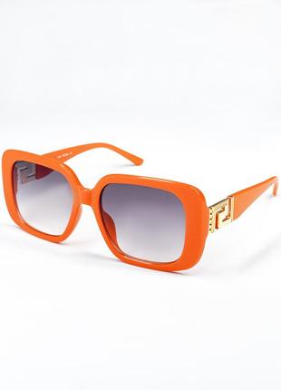 Оранжеві квадратні сонцезахисні окуляри1 фото