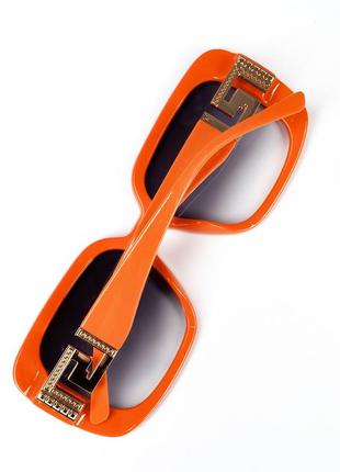 Оранжеві квадратні сонцезахисні окуляри3 фото