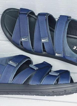 Шкіряні сині сандалі в стилі nike!!5 фото