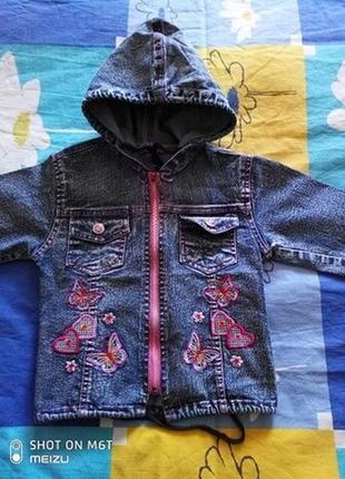 Куртка джинсовая демисезонная на девочку на возраст 3-4 года