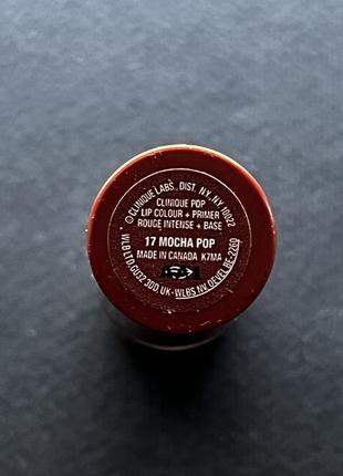Смягчающая стойкая помада clinique lip colour primer 17 mocha pop тинт праймер для губ5 фото