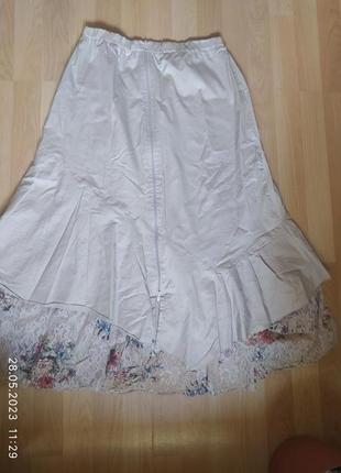 Интересная юбка , с кружевом, большой размер1 фото