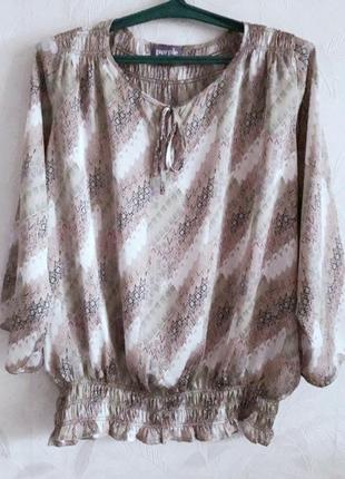 Ніжна шовкова блуза, 48-50, штучний шовк, purple