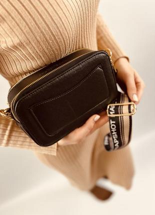 Жіноча сумка  logo black модна маленька сумка через плече чорного кольору2 фото
