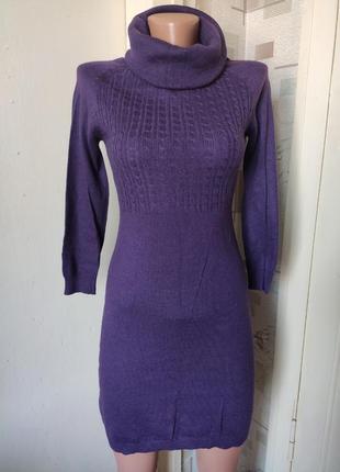 Вязаное платье туника.2 фото