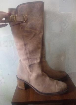 Кожаные сапоги с эффектом потертости, кежуал, бренда simple, р. 39