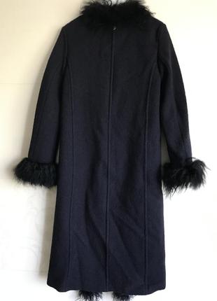 Dondup, дизайнерское шерстяное пальто с мехом монгольской ламы! р.-46 итал6 фото