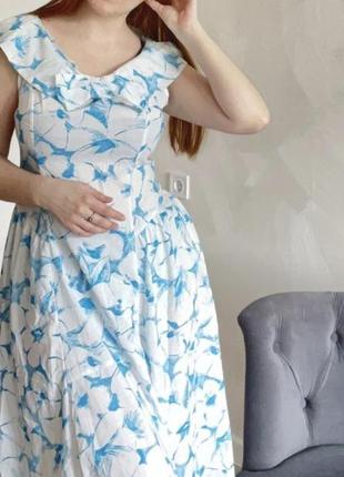 Винтажное платье из натуральной ткани платье ретро5 фото