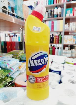 Засіб для миття й чищення унітаза домісос жовтий domestos 750 ml1 фото