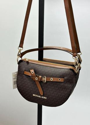 Жіноча коричнева сумка з ременем через плече michael kors 🆕 сумка з ручкою