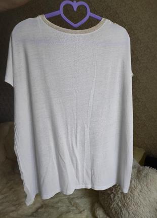 Блузка, футболка, с короткими рукавами, zara, р. l, белая4 фото