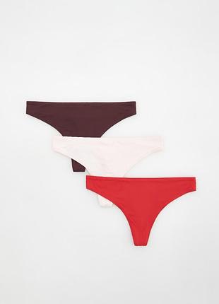 S/м/l/хl новые фирменные женские гладкие трусики трусы танга стринги thong 3 штук reserved
